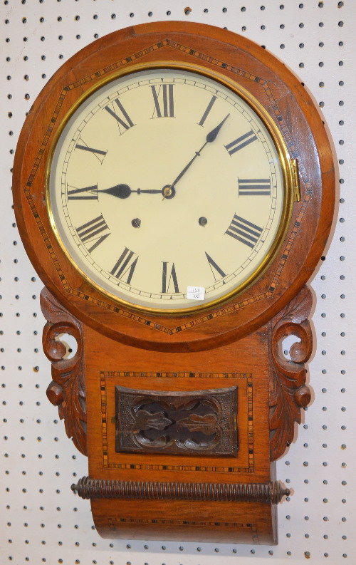 Antique Inlaid Scroll Wall Clock