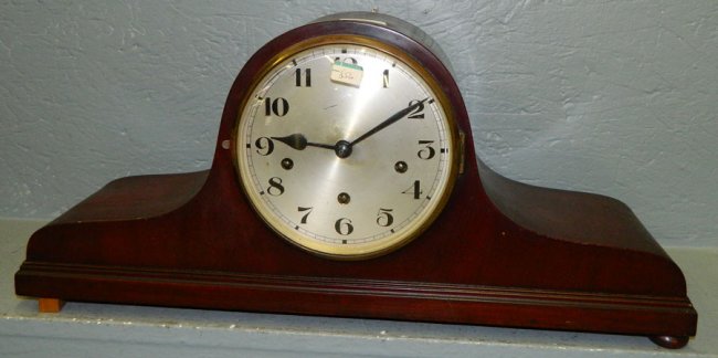 Mahogany German chiming clock.