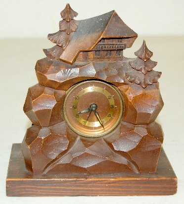 Black Forest Carved Novelty Clock