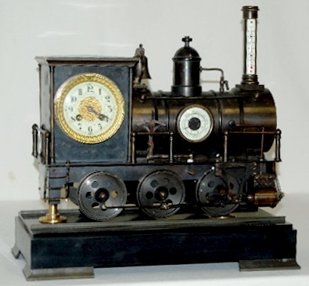 Train Engine Clock w/Thermometer & Barometer