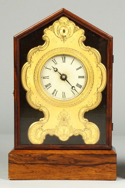 Rare Terhune & Edwards Brass Front Shelf Clock