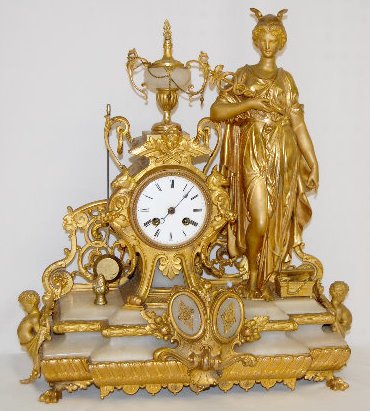 Onyx & Spelter French Clock w/Mercury – Like Lady