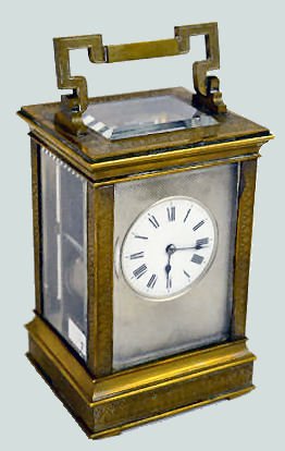 Antique French Engraved Carriage Clock