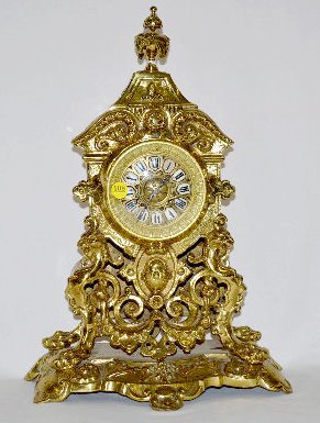French Bronze Mantel Clock w/Griffins