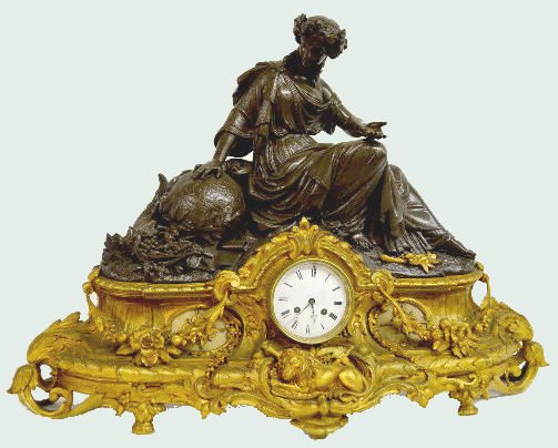 Massive French Figural Clock, Lady, Lion +