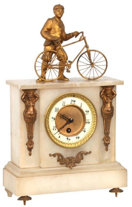 French Clock of Bicycle Figure