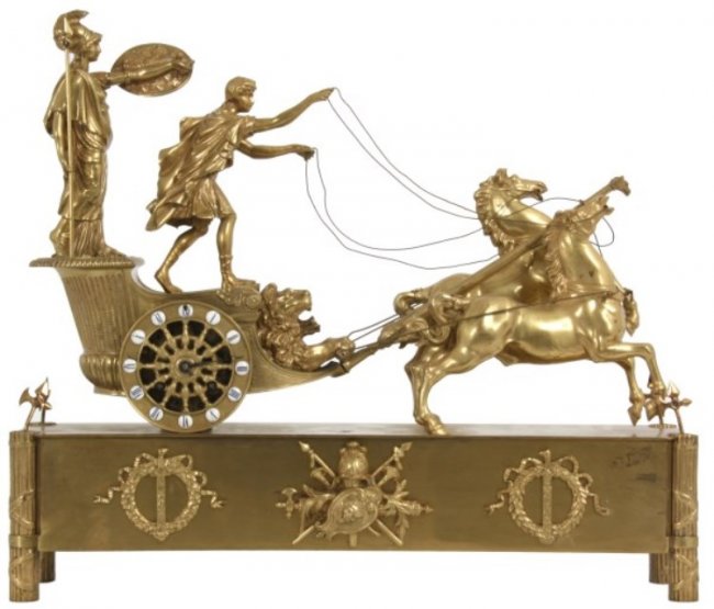 French Bronze Chariot of Telem-achus Clock