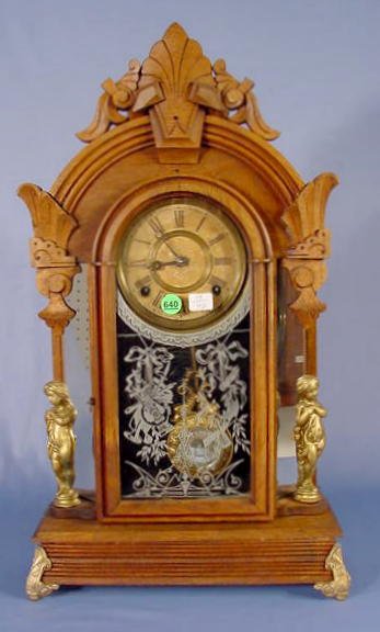 Ansonia Windsor Mirror Side Clock w/Figures