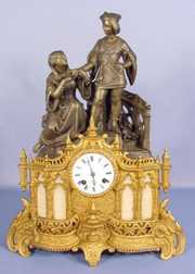 French Courting Couple Figural Statue Clock
