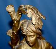 French Bruchay & Bruckay Spelter Statue Clock