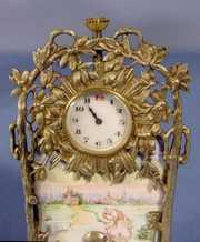 French Bronze & Enamel Erotic Desk Clock