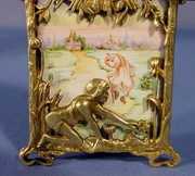 French Bronze & Enamel Erotic Desk Clock