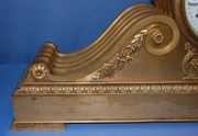 French Dore Scroll Shaped Metal Mantle Clock