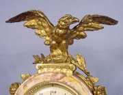 Large French Marble Clock w/Spelter Eagle