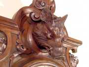 French Wall Clock w/Carved Boar’s Head