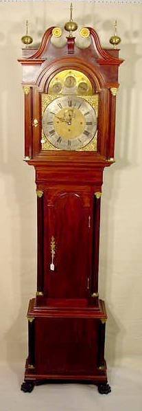 Walter H. Durfee Mahogany Grandfathers Clock