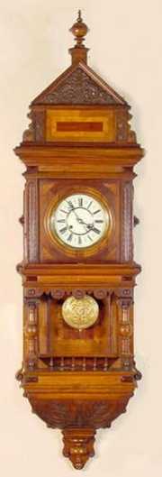 German Mahogany Wall Clock