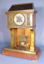 French Industrial Clock Formed as a Fire Place