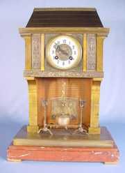 French Industrial Clock Formed as a Fire Place