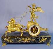 A.D. Mougin French Dore Chariot Clock