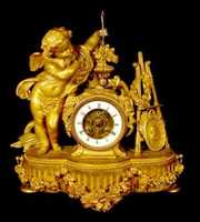 French Conical Mantel Clock w/Cherub