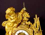 French Conical Mantel Clock w/Cherub