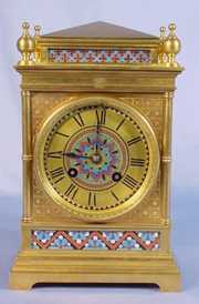 French Bronze & Champleve Shelf Clock