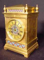 French Bronze & Champleve Shelf Clock