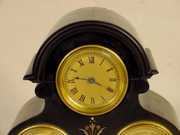 French Slate Clock w/Thermometer & Barometer