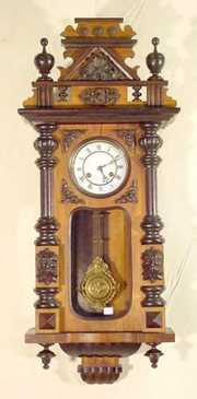 German Musical Walnut Clock