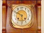 Gustav Becker Walnut Art Nouveau Clock