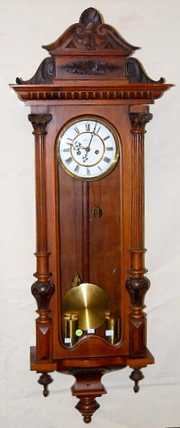 Gustav Becker 2 Wt. Signed Walnut Clock