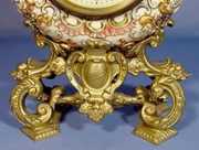 English Majolica & Metal Parlor Clock