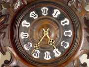 Black Forest Carved Grape Motif Clock