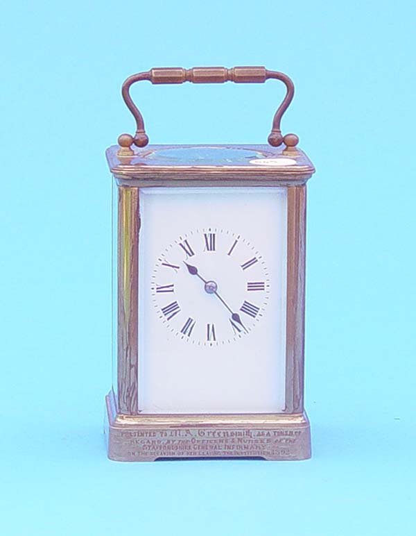 French Brass Gong Strike Carriage Clock