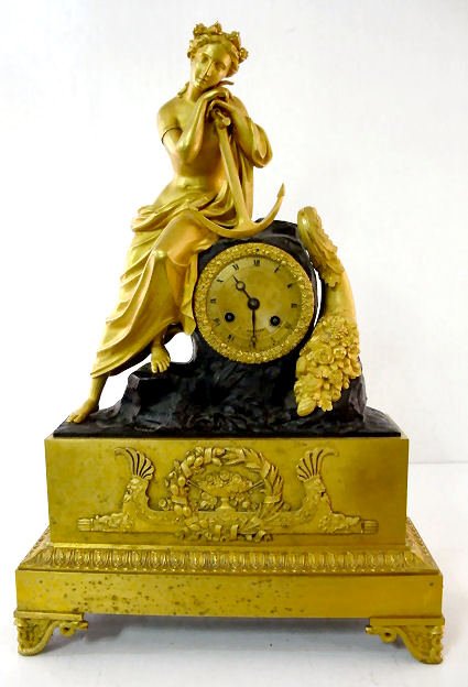 J. Bernier French Dore & Bronze Silk String Clock