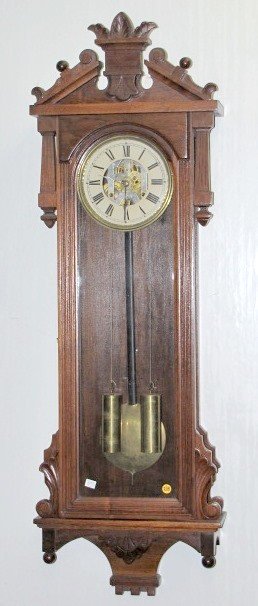 Walnut Ansonia Prompt Hanging Clock