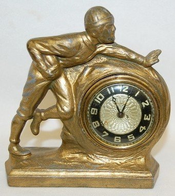 Metal Figural Football Player Clock