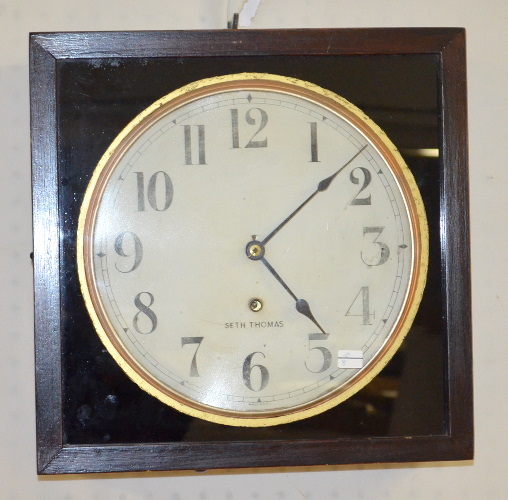 Antique Seth Thomas 16″ Square Gallery Clock