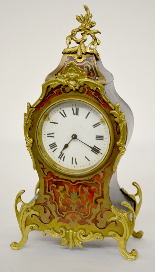 French Boulle Style Mantel Clock
