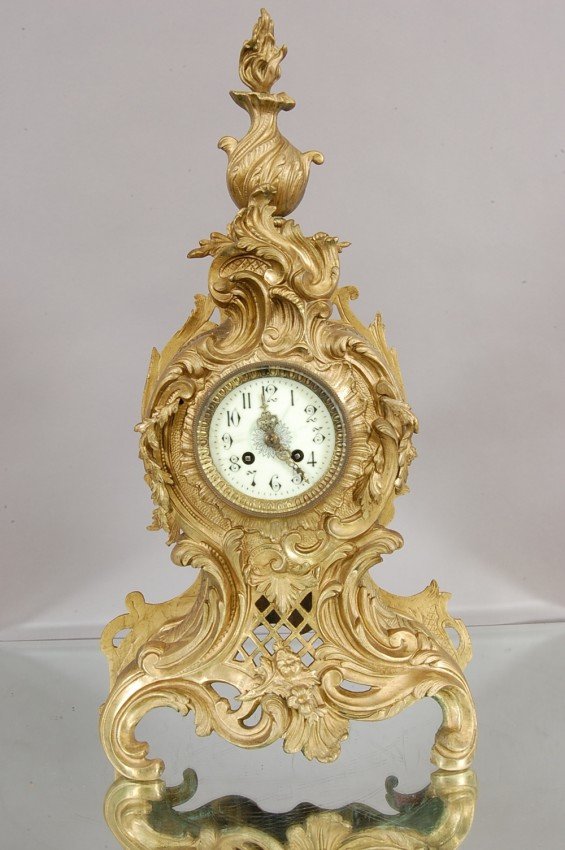 French Louis XV style Bronze Mantel Clock