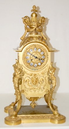 Lg. French Bronze Figural Shelf Clock