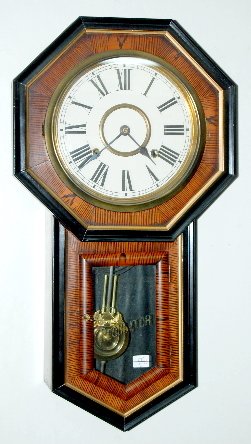 Seikosha Tiger Stripe Veneer Regulator Wall Clock