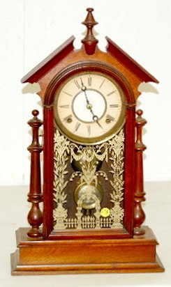 8 Day T & S Parlor Clock W/ Cherub Pendulum