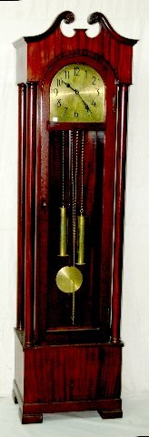 German HAC Mahogany 2 Weight Tall Case Clock
