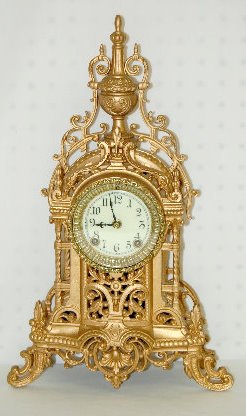 Ansonia Metal Mantel Clock, “Taurie”