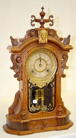 Ansonia Walnut “Monarch” Parlor Clock