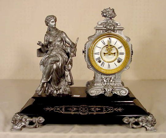Ansonia Industry Statue Table Clock