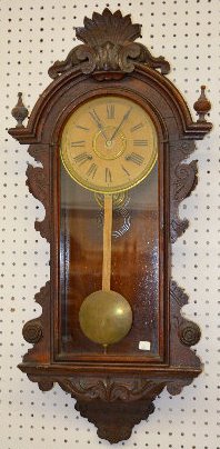 Ansonia “Queen Mab” Oak Hanging Clock