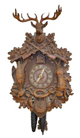 Lux Guns & Game Carved Cuckoo Clock, 2 Wt.